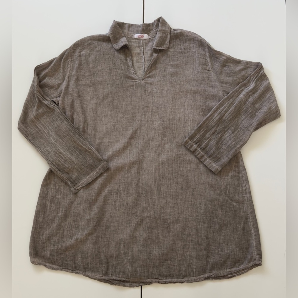 SCANDAL MADE IN ITALY 🇮🇹 Gray WOMANS Shirt 👚 100% COTTON.